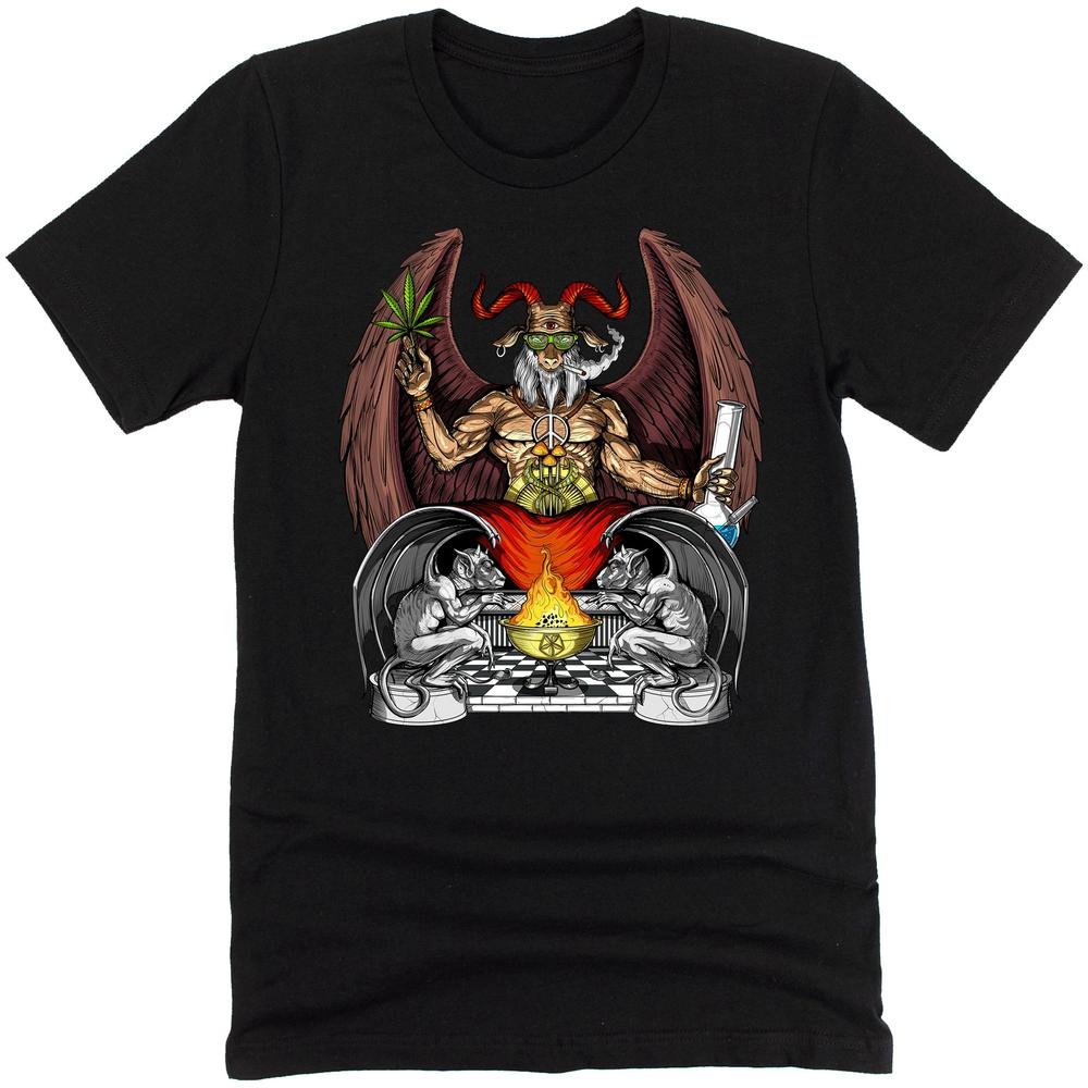 Weed Shirt, Baphomet Shirt, Stoner Shirt, Psychedelic Clothes, Cannabis T-Shirt, Baphomet Tee, Stoner Clothes - Psychonautica Store