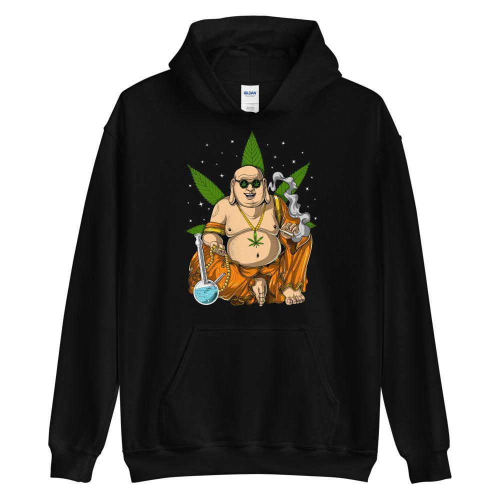 Buddha Smoking Weed Funny Cannabis Stoner Hoodie - Psychonautica