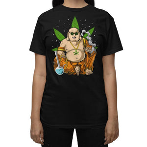 Weed Buddha T-Shirt, Funny Buddha T-Shirt, Hippie Stoner T-Shirt, Trippy Buddha Shirt, Funny Cannabis Shirt, Weed Clothing - Psychonautica Store
