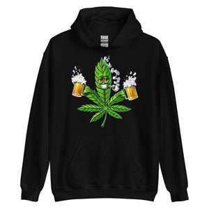 Weed Beer Hoodie, Funny Weed Sweatshirt, Stoner Hoodie, Cannabis Hoodie, Marijuana Hoodie, Stoner Clothing - Psychonautica Store