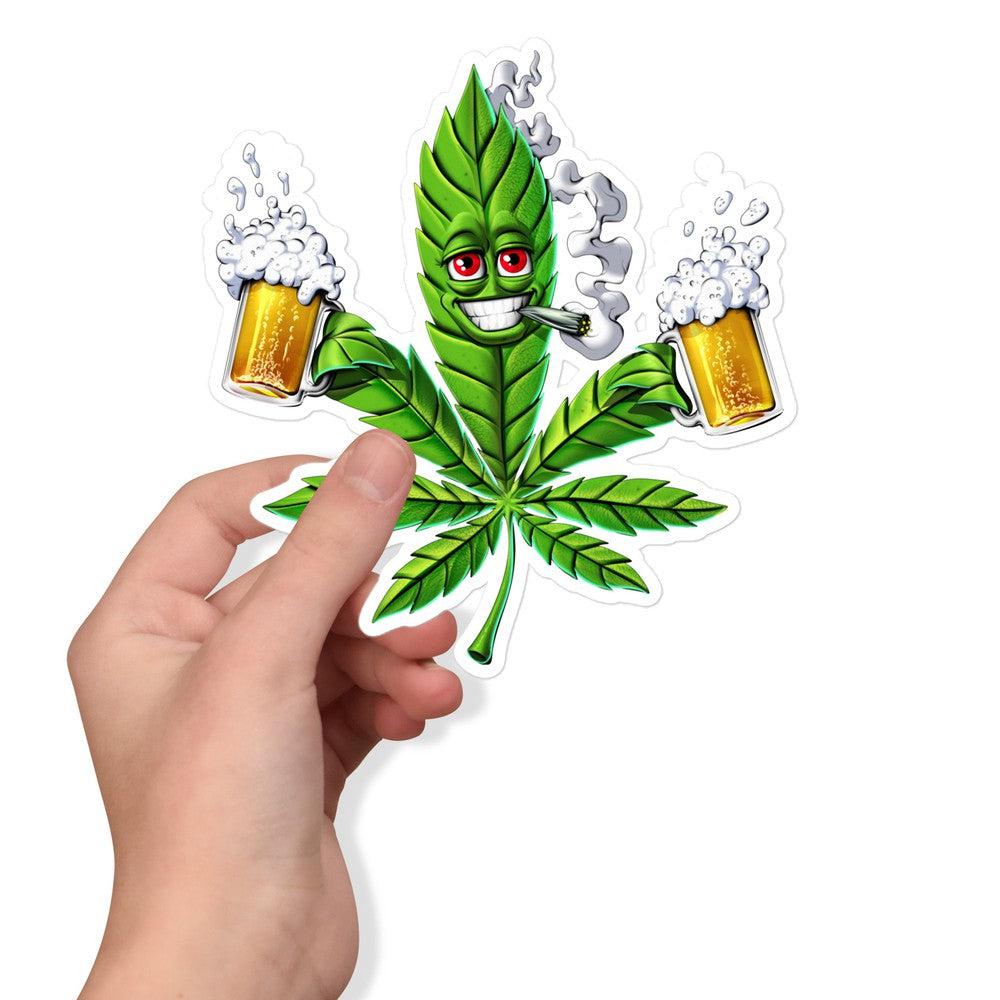 Weed Beer Sticker, Funny Weed Sticker, Stoner Sticker, Funny Cannabis Sticker, Marijuana Sticker - Psychonautica Store