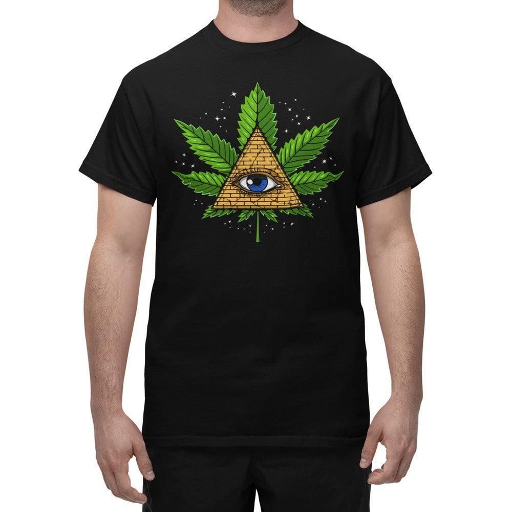 Weed Pyramid Shirt, Psychedelic Pyramid Shirt, Trippy Pyramid Shirt, Psychedelic Weed Tee, Cannabis Shirt, Hippie Shirt, Stoner Clothes, Hippie Clothing - Psychonautica Store