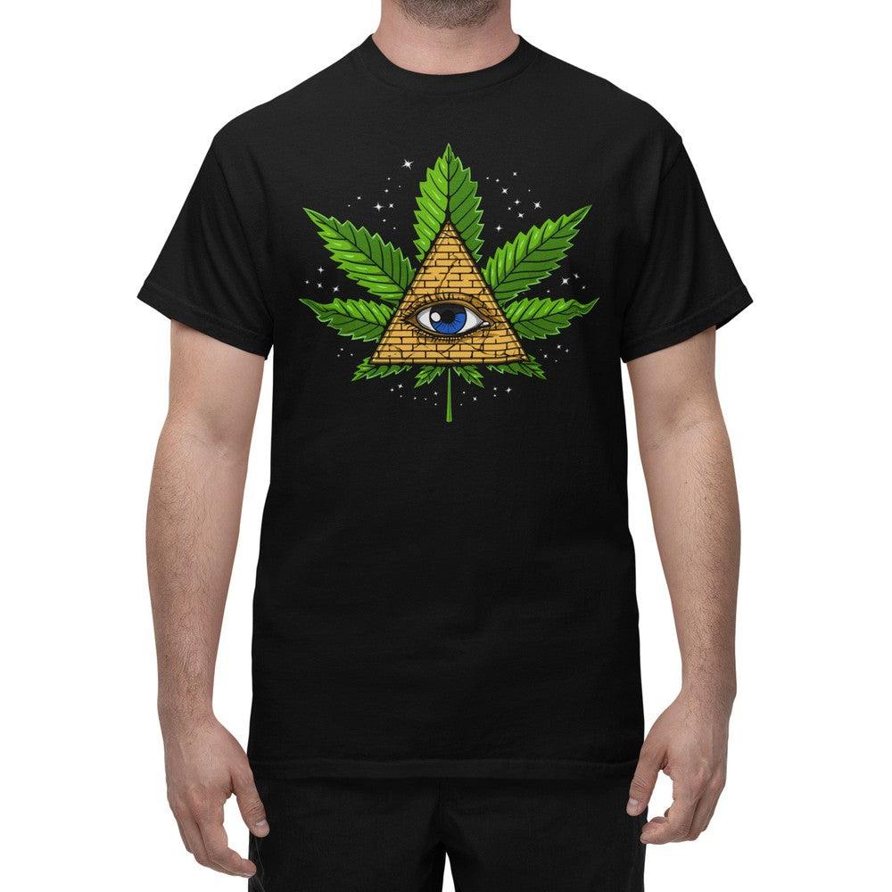 Weed Pyramid Shirt, Psychedelic Pyramid Shirt, Trippy Pyramid Shirt, Psychedelic Weed Tee, Cannabis Shirt, Hippie Shirt, Stoner Clothes, Hippie Clothing - Psychonautica Store