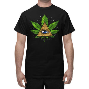 Psychedelic Weed T-Shirt, Psychedelic Cannabis Shirt, Trippy Marijuana Shirt, Cannabis Shirt, Stoner T-Shirt, Stoner Clothes, Stoner Clothing - Psychonautica Store
