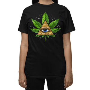 Psychedelic Pyramid T-Shirt, Psychedelic Weed Shirt, Trippy Pyramid Shirt, Cannabis Shirt, Stoner T-Shirt, Stoner Clothes, Stoner Clothing - Psychonautica Store