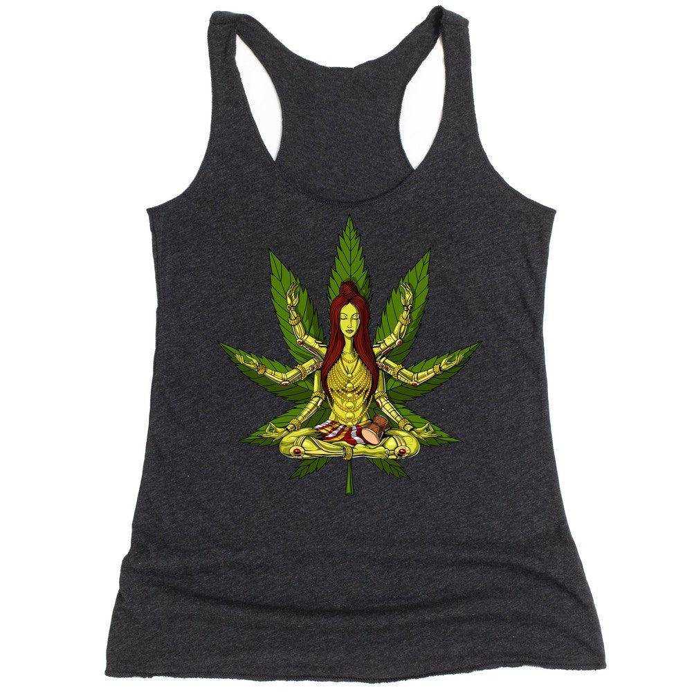 Shiva Meditation Tank Top, Hippie Stoner Tank, Psychedelic Womens Tank, Cannabis Womens Tank, Weed Shiva Tank, Shiva Meditation Tank, Psychedelic Shiva Tank, Cannabis Clothing - Psychonautica Store
