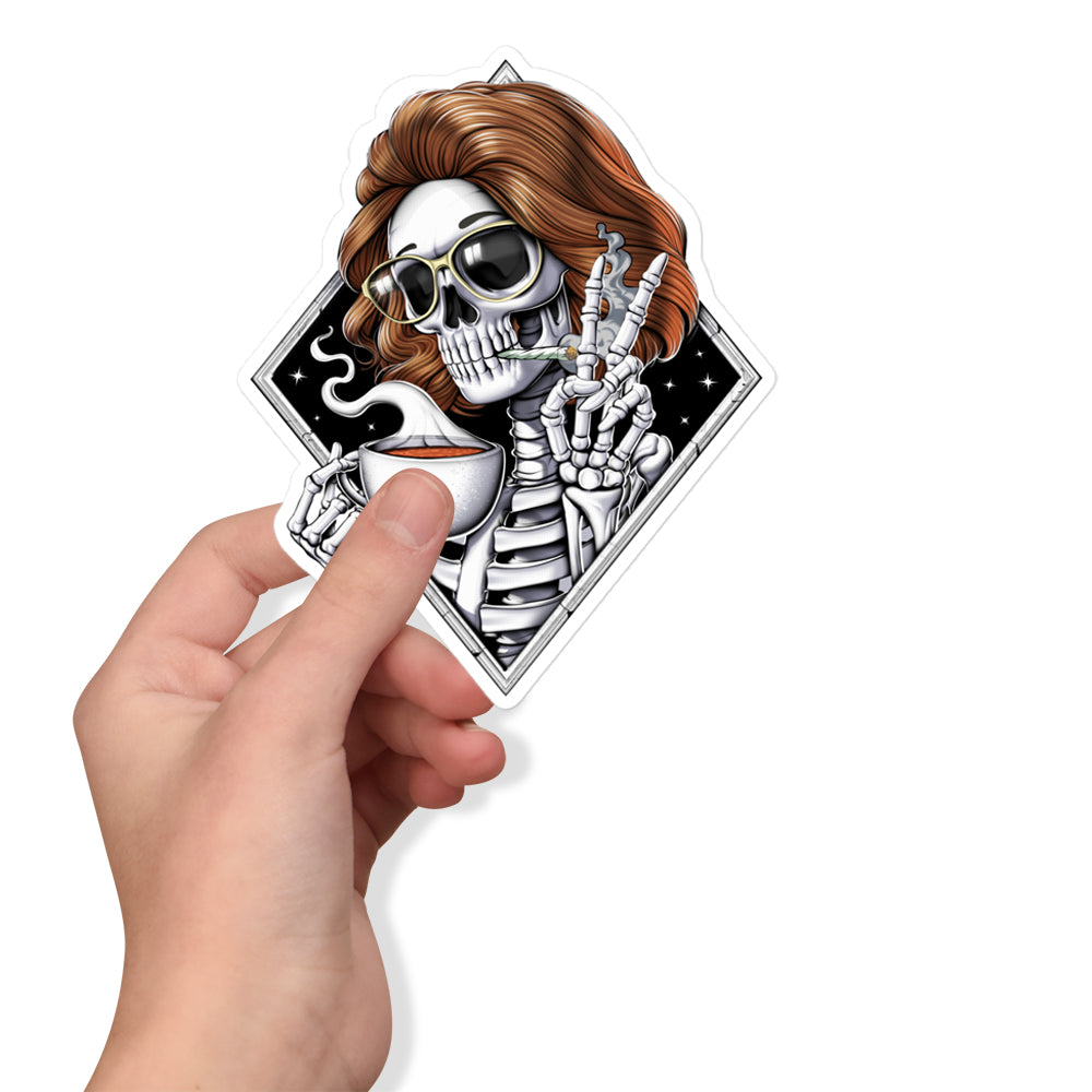 Hippie Sticker, Coffee And Weed Stickers, Weed Sticker, Cannabis Decals, Stoner Stickers, Hippie Decal - Psychonautica