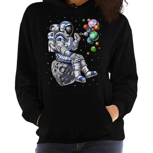 Space Astronaut Hoodie, Space Bubbles Sweatshirt, Space Planets Clothing, Psychedelic Space Clothes, Trippy Cosmic Clothing, Psychedelic Astronaut Hoodie, Astronaut Bubbles Hoodie - Psychonautica Store