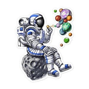 Space Astronaut Sticker, Space Bubbles Sticker, Space Planets Sticker, Psychedelic Space Decal, Trippy Cosmic Sticker, Psychedelic Astronaut Sticker, Astronaut Bubbles Decals - Psychonautica Store