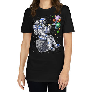 Space Astronaut Shirt, Space Bubbles T-Shirt, Space Planets Shirt, Psychedelic Clothing, Trippy Cosmic Clothing, Psychedelic Planets Tee, Astronaut Blowing Bubbles Shirt - Psychonautica Store