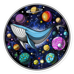 Psychedelic Whale Sticker, Trippy Whale Sticker, Space Whale Sticker, Psychedelic Trippy Sticker, Psychedelic Decals - Psychonautica Store