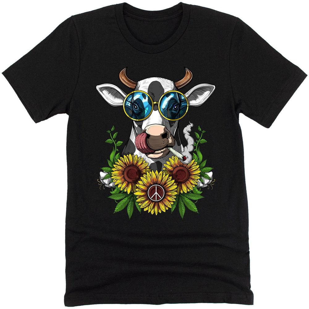 Cow Shirt, Hippie Shirt, Stoner Shirt, Cannabis Tee, Marijuana Tees, Hippie Clothes, Hippie Clothing - Psychonautica Store