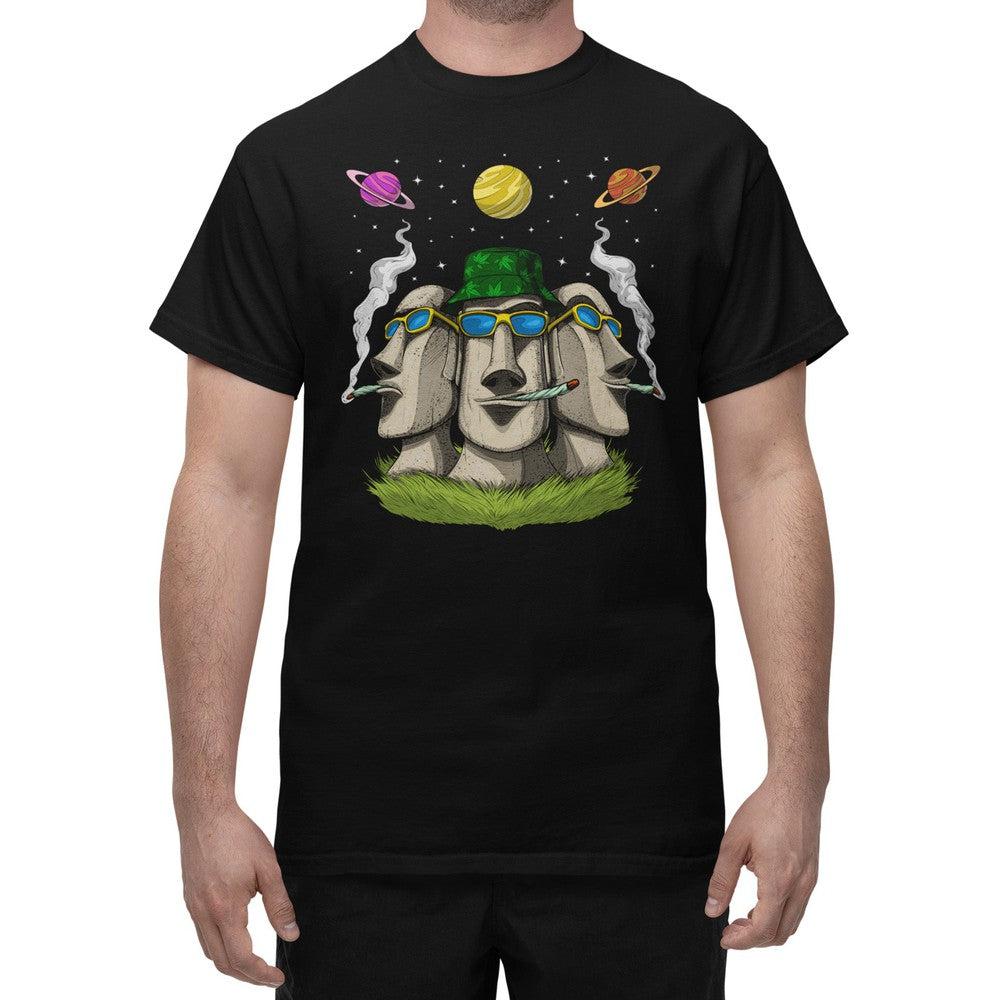 Easter Island Heads Shirt, Moai Heads Weed Shirt, Funny Stoner Shirt, Psychedelic Easter Island Heads Shirt, Psychedelic Weed T-Shirt - Psychonautica Store