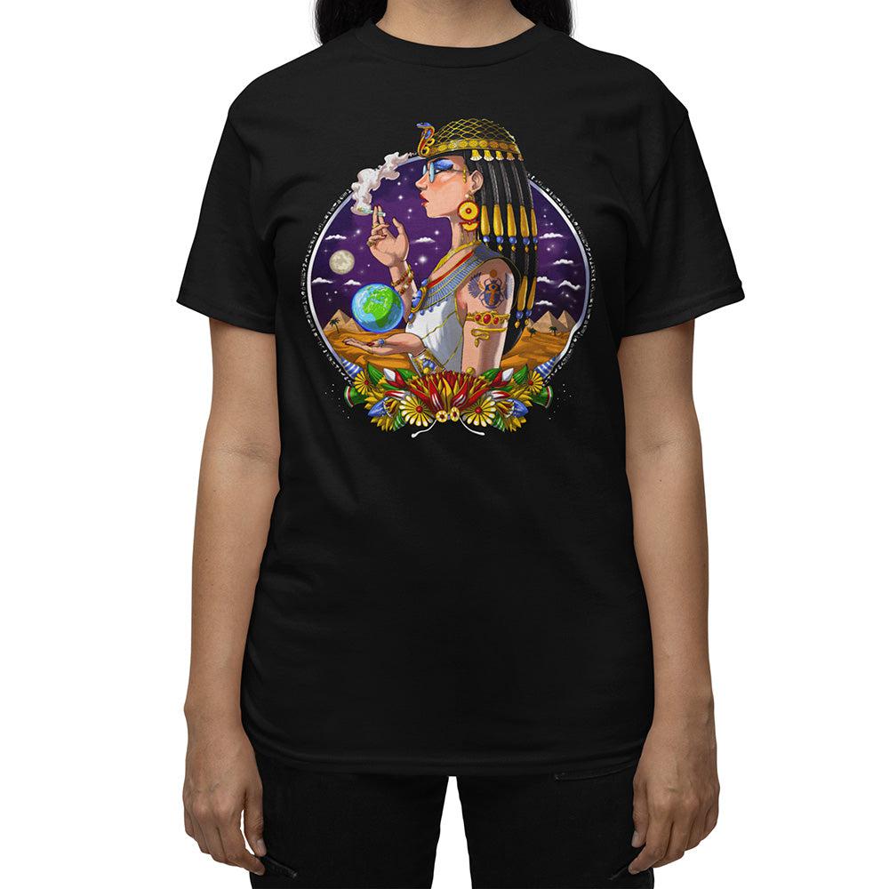 Egyptian Queen Cleopatra Shirt, Cleopatra Smoking Weed Shirt, Egyptian Goddess Shirt, Egyptian Mythology Shirt, Stoner Clothing, Hippie Clothes - Psychonautica Store