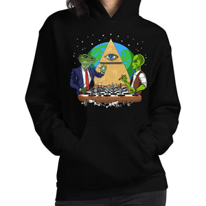 Alien Conspiracy Theory Hoodie, Illuminati Alien Hoodie, Masonic Hoodie, Conspiracy Theory Hoodie, Illuminati Pyramid Hoodie, All Seeing Eye Sweatshirt, Masons Pyramid Clothes - Psychonautica Store