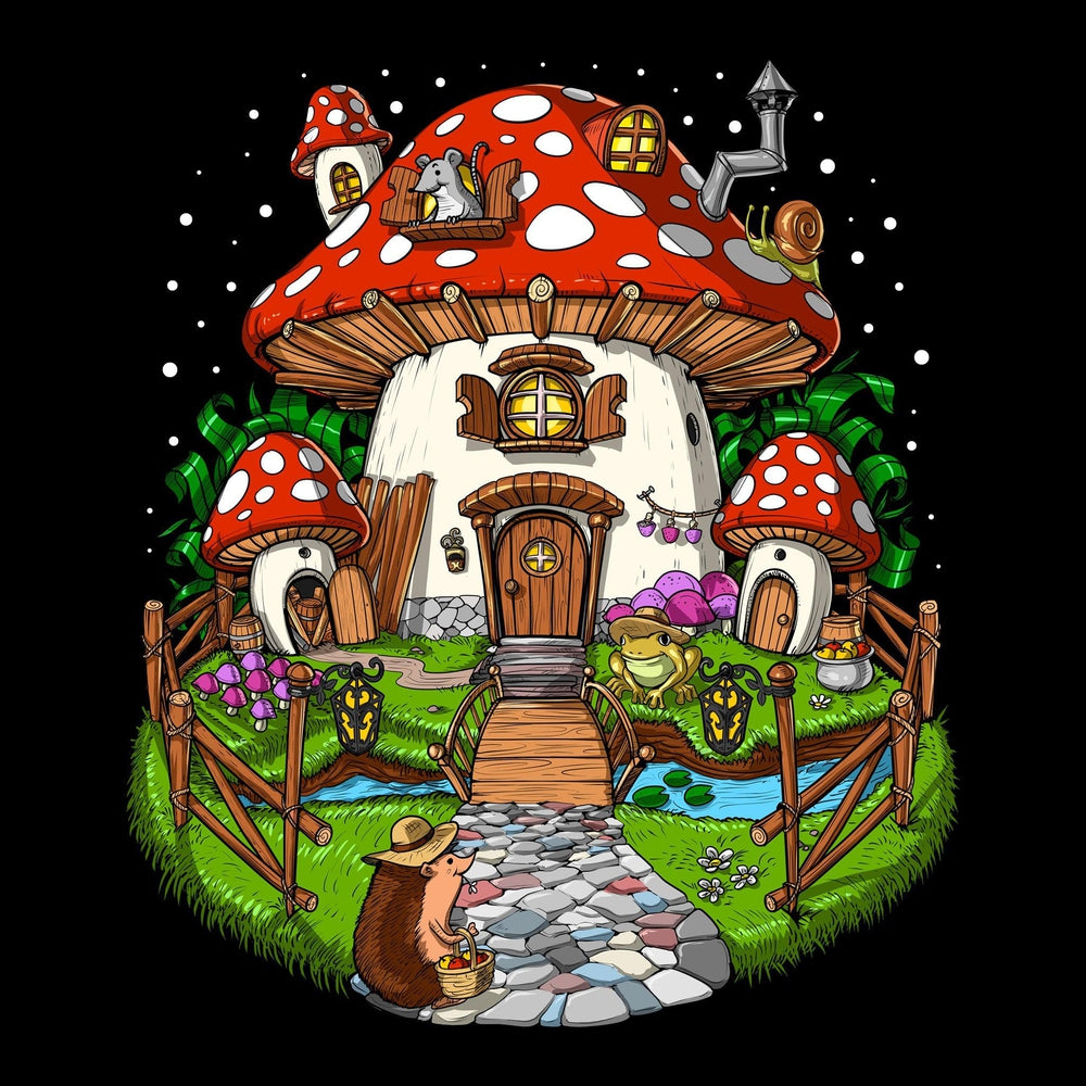 Amanita Muscaria Shirt, Mushroom House Shirt, Magic Mushrooms T-Shirt, Hippie Shirt, Mushroom Clothing, Forest Mushrooms Shirt - Psychonautica Store