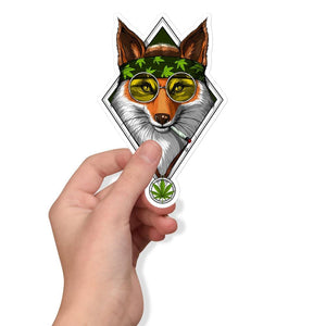 Fox Smoking Weed Sticker, Fox Sticker, Weed Stickers, Hippie Sticker, Stoner sticker, Fox Decals, Cannabis Sticker - Psychonautica Store