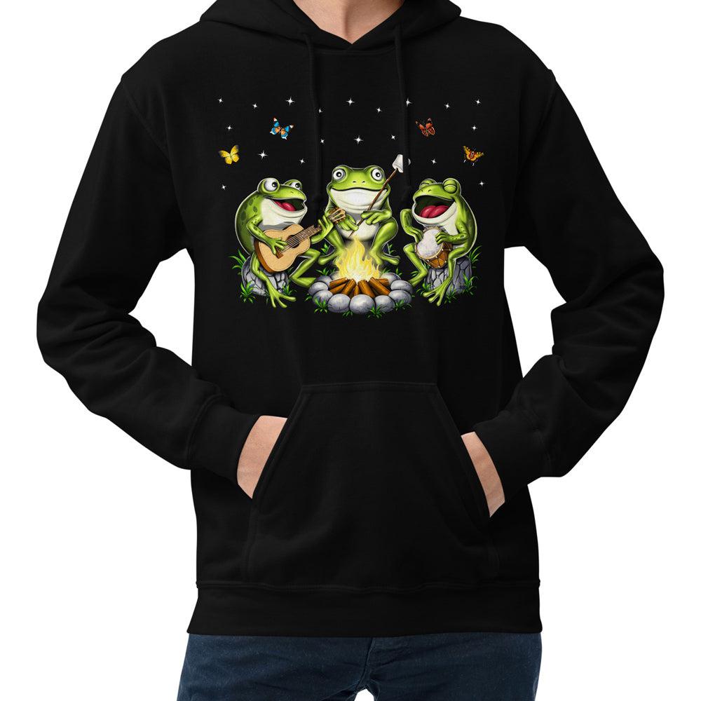 camping hoodie Frogs Forest Camping Funny Hippie Unisex Hoodie