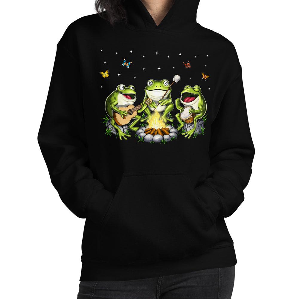 Camping Hoodie, Frogs Sweatshirt, Camping Hippie Hoodie, Forest Camping Hoodie, Cottagecore Hoodie - Psychonautica Store