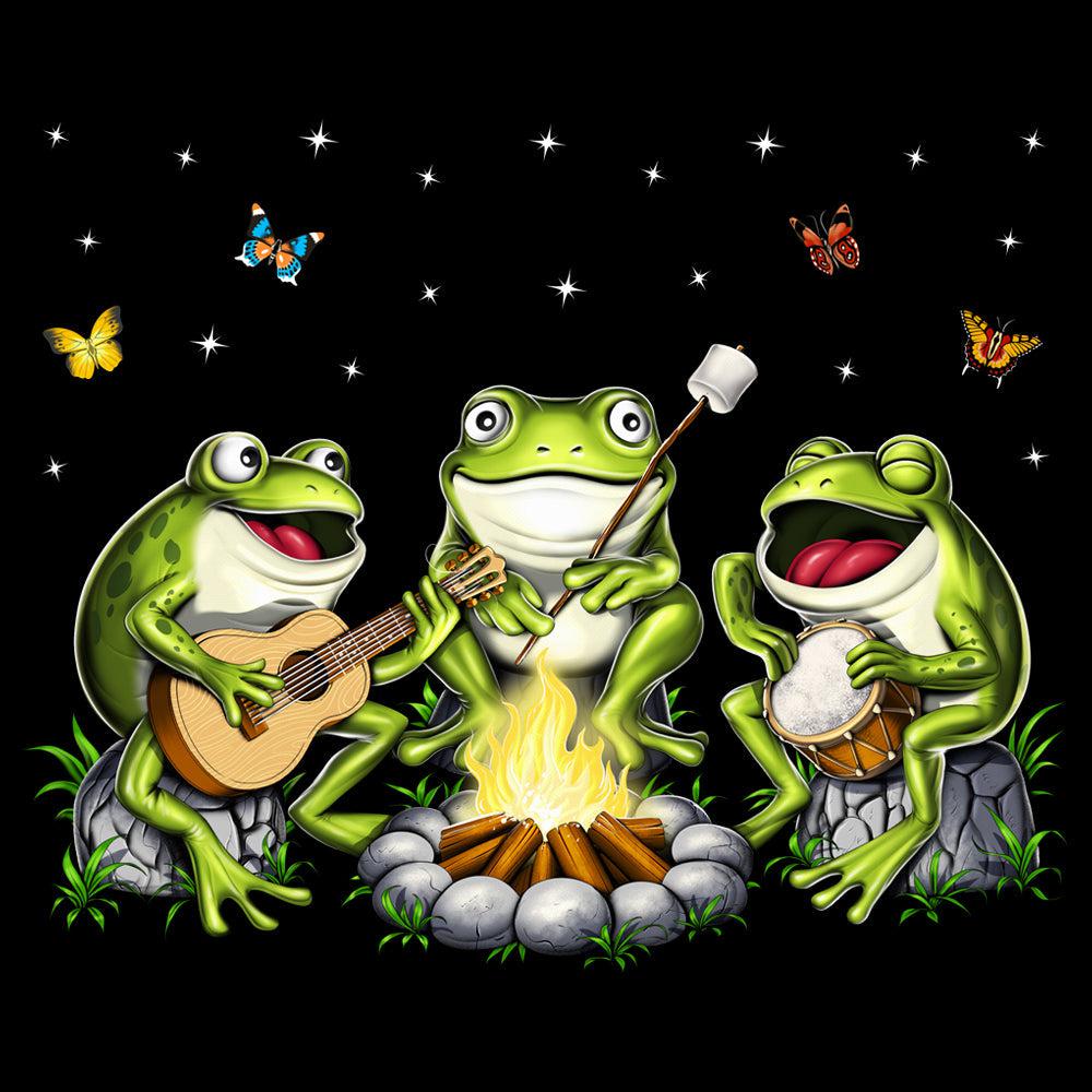 Frogs Camping, Hippie Frogs, Camping Hippie, Forest Camping, Cottagecore Frogs - Psychonautica Store