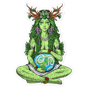 Goddess Gaia Sticker, Mother Nature Sticker, Mother Earth Sticker, Nature Spirit Sticker, Forest Spirit Sticker, Hippie Sticker - Psychonautica Store