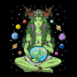 Goddess Gaia, Hippie Gaia, Mother Nature, Nature Spirit, Pagan Goddess, Mother Earth, Forest Spirit, Psychedelic Forest - Psychonautica Store
