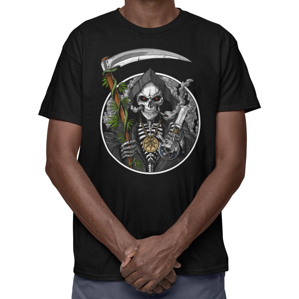 Grim Reaper Weed Shirt, Psychedelic Stoner Shirt, Mens Weed Shirt, Cannabis Tee, Marijuana Clothes, Stoner Clothing - Psychonautica Store