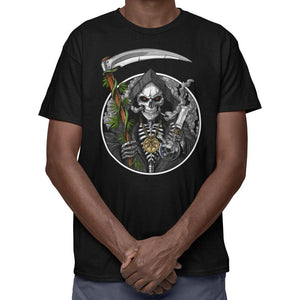 Grim Reaper Smoking Weed T-Shirt, Stoner T-Shirt, Weed Shirt, Cannabis T-Shirt, Marijuana Clothes, Stoner Clothing - Psychonautica Store