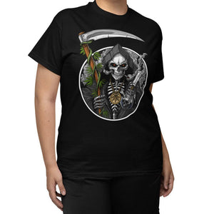 Grim Reaper Smoking Weed T-Shirt, Stoner T-Shirt, Weed Shirt, Cannabis T-Shirt, Marijuana Clothes, Stoner Clothing - Psychonautica Store