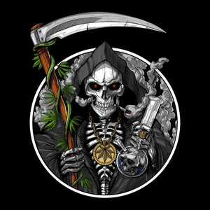 Grim Reaper Smoking Weed, Psychedelic Grim Reaper, Grim Reaper Stoner - Psychonautica Store