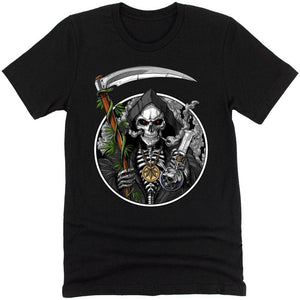 Grim Reaper Weed Shirt, Psychedelic Stoner Shirt, Mens Weed Shirt, Cannabis Tee, Marijuana Clothes, Stoner Clothing - Psychonautica Store