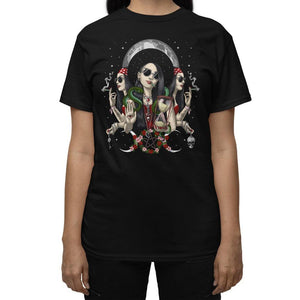 Hecate T-Shirt, Triple Moon Goddess Shirt, Hecate Clothing, Hecate Goddess Tee, Hecate Clothes, Moon Goddess T-Shirt - Psychonautica Store