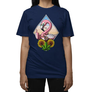Flamingo Weed Shirt, Hippie Flamingo Bird T-Shirt, Stoner Clothes, Funny Cannabis T-Shirt, Flamingo Clothes, Flamingo Outfit - Psychonautica Store