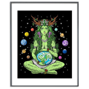 Mother Earth Art Print, Gaia Poster, Mother Nature Poster, Nature Spirit Poster, Forest Spirit Wall Decor - Psychonautica Store