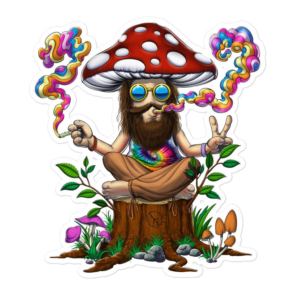 Hippie Magic Mushroom Stoner Psychedelic Sticker - Psychonautica