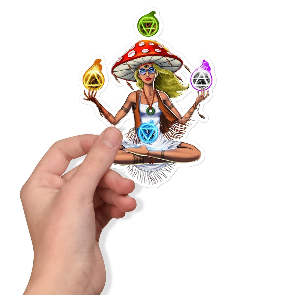 Magic Mushroom Meditation Sticker, Hippie Mushroom Sticker, Psychedelic Mushroom Sticker, Trippy Mushroom Sticker, Yoga Mushroom Sticker, Mushroom Sticker, Psychedelic Mushroom Sticker - Psychonautica Store