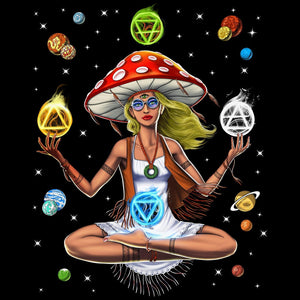 Magic Mushroom Meditation, Hippie Mushroom, Psychedelic Mushroom, Trippy Mushroom, Yoga Mushroom, Fantasy Mushroom, Psychedelic Mushroom - Psychonautica Store