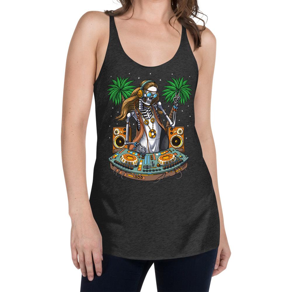 Skeleton Hippie Tank, Hippie DJ Tank Top, Psytrance Music DJ Tank,Hippie Festival Clothing, EDM Music DJ Clothes, Synthesizer Player Tank, Techno Disco DJ Clothes - Psychonautica Store