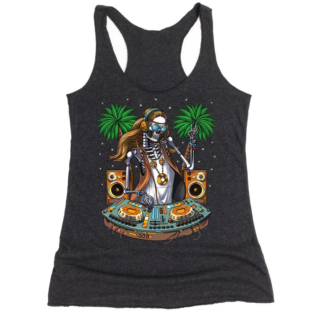 Skeleton Hippie Tank, Hippie DJ Tank Top, Psytrance Music DJ Tank,Hippie Festival Clothing, EDM Music DJ Clothes, Synthesizer Player Tank, Techno Disco DJ Clothes - Psychonautica Store