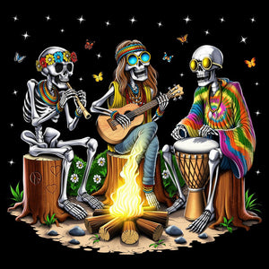 Hippie Skeletons, Tie Dye Hippie, Camping Hippie, Forest Camping, Psychedelic Hippie, Tie Dye Hippie - Psychonautica Store