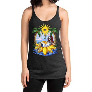 Hippie Skeleton Tank, Hippie Summer Tank Top, Psychedelic Skeleton Womens Tank, Hippie Clothing, Summer Vacation Tanks, Hippie Summer Beach Tank - Psychonautica Store