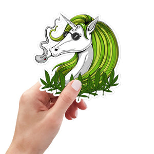 Unicorn Smoking Weed Sticker, Hippie Unicorn Sticker, Cannabis Stickers, Psychedelic Unicorn Sticker, Stoner Sticker, Hippie Decals - Psychonautica Store