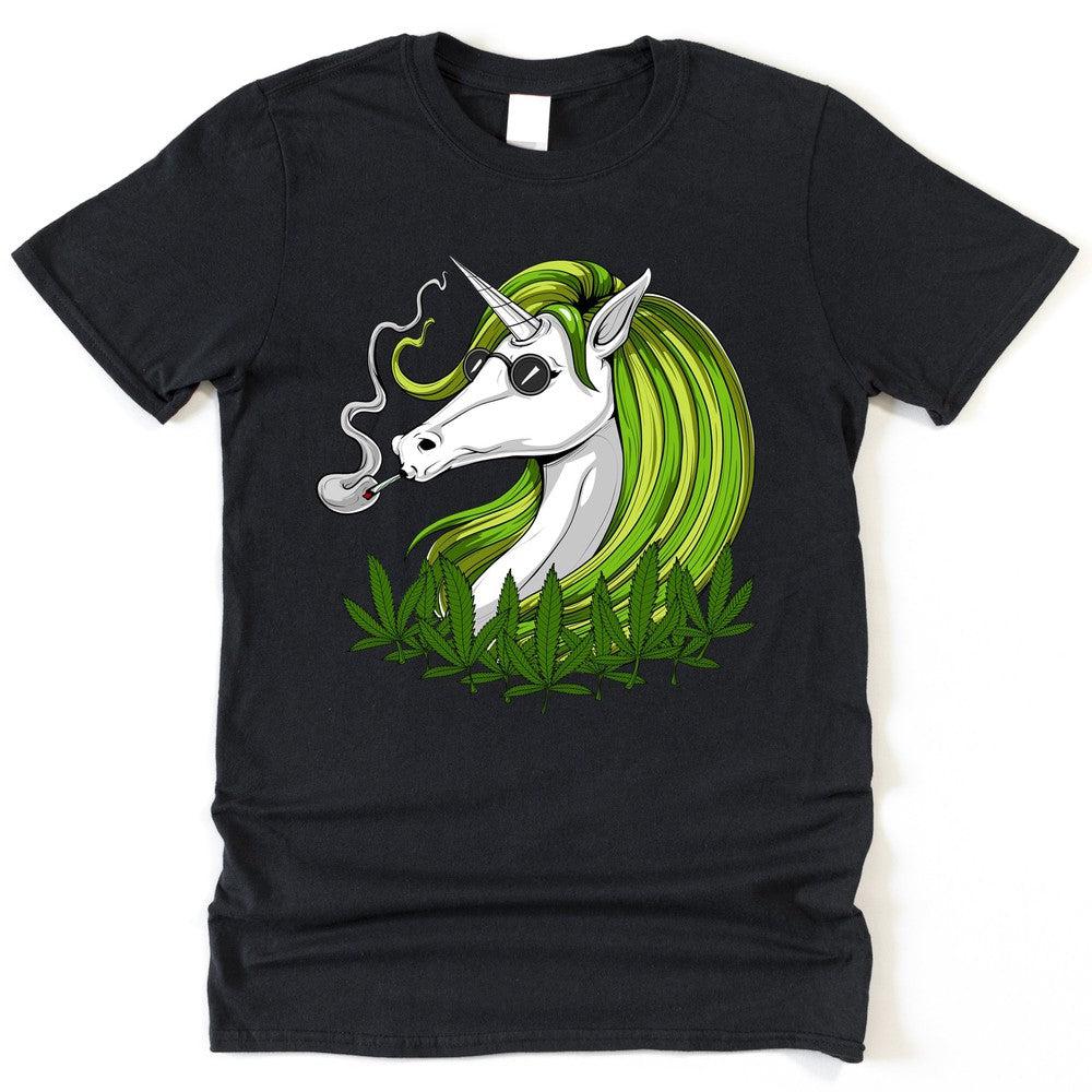 Unicorn Smoking Weed T-Shirt, Hippie Unicorn Shirt, Cannabis T-Shirt, Psychedelic Unicorn T-Shirt, Stoner Clothing, Hippie Clothes - Psychonautica Store