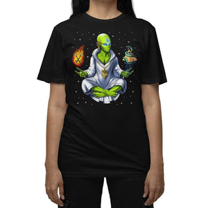 Psychedelic Alien Shirt, Illuminati Alien T-Shirt, Masons Shirt, Conspiracy Theory T-Shirts, Aliens Conspiracy Shirt, Alien Meditation T-Shirt, Space Alien Tee - Psychonautica Store