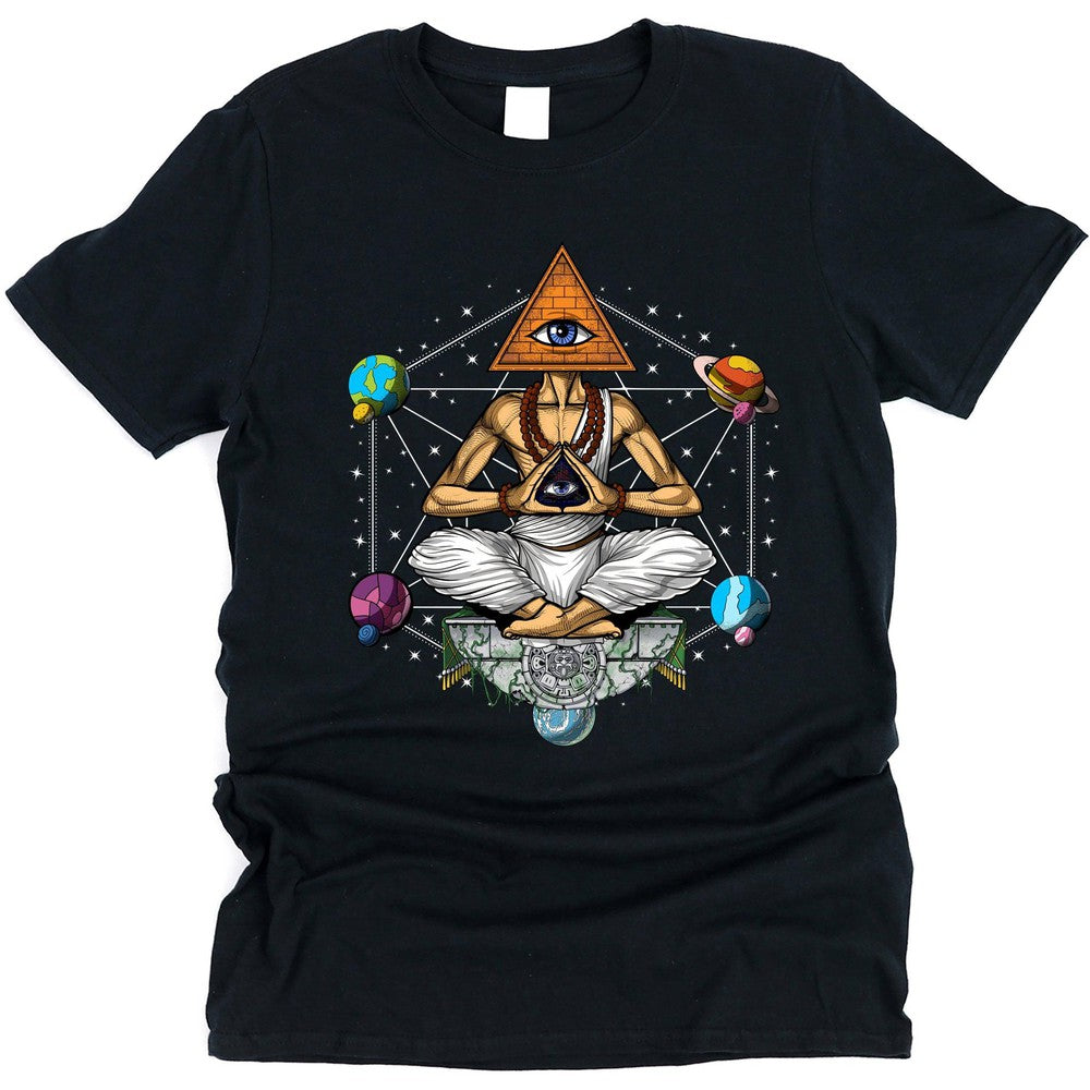 Psychedelic T-Shirt, Illuminati Shirt, Psychedelic Pyramid Shirt, Spiritual Shirt, Trippy T-Shirt, Spiritual Shirt, Psychedelic Clothing - Psychonautica Store