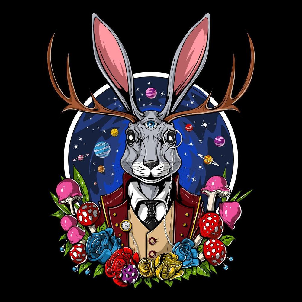 Psychedelic T-Shirt, Jackalope Shirt, Trippy Shirt, Psychedelic Clothing, Jackalope Tee, Psychedelic Clothes, Hippie Shirt - Psychonautica Store