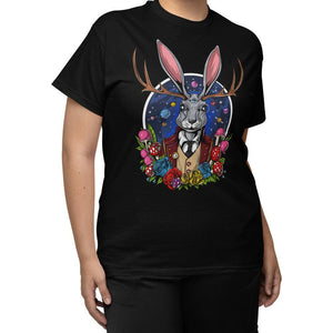 Psychedelic Jackalope T-Shirt, Cryptids Clothes, Jackalope Clothing, Cryptozoology T-Shirt, Cryptids Shirts - Psychonautica Store