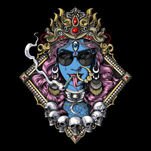 Hindu Goddess Kali, Hinduism Kali, Hippie Stoner, Kali Smoking Cannabis, Psychedelic Kali Goddess - Psychonautica Store