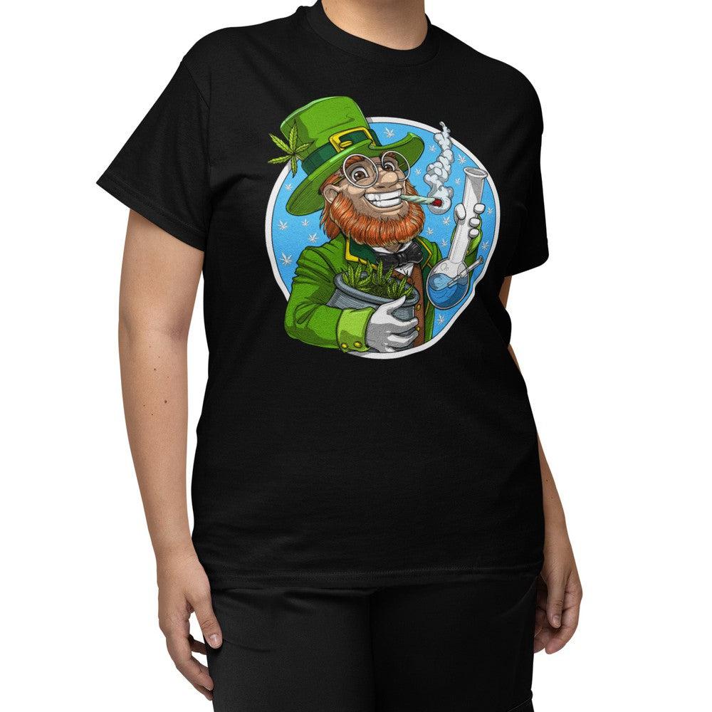 Leprechaun Smoking Weed T-Shirt, St Patrick Leprechaun Shirt, Leprechaun Smoking Marijuana T-Shirt, St Patricks Shirt, Funny Irish Man Shirt, Stoner Clothes, St Patricks Unisex Shirt - Psychonautica Store