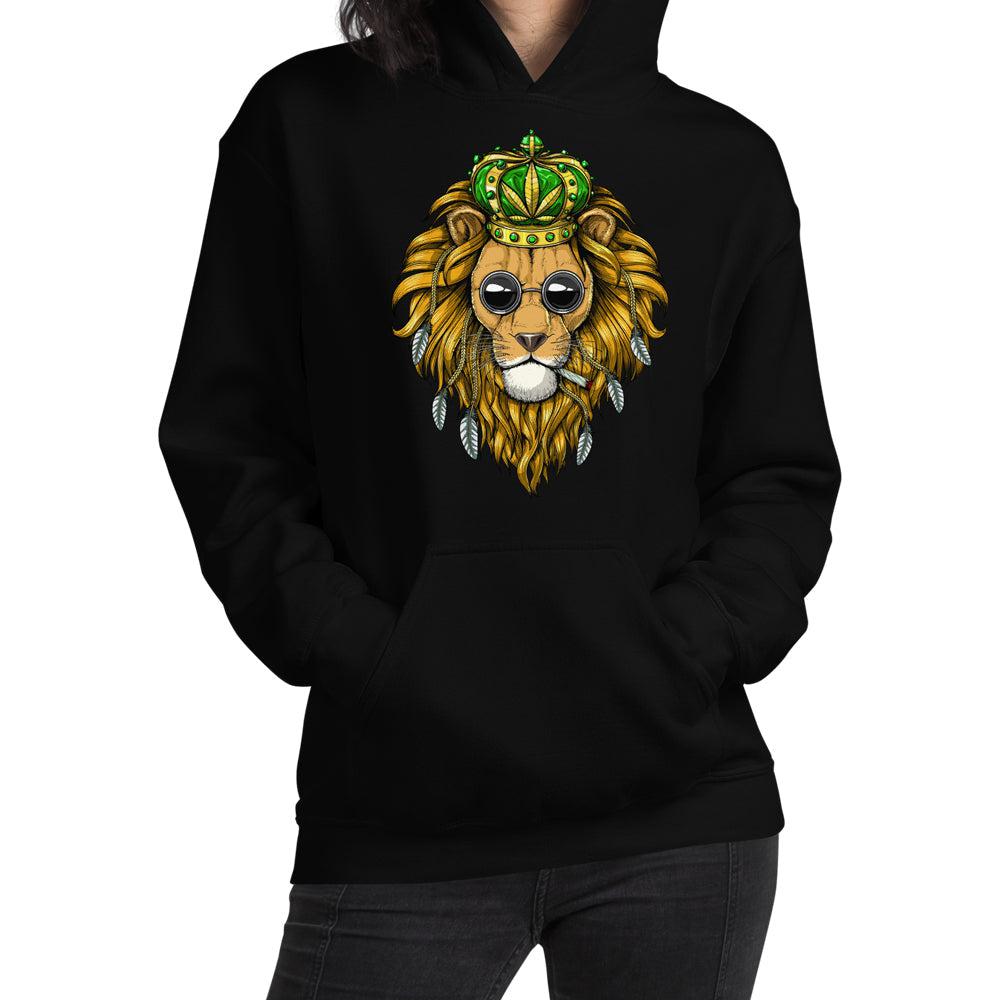 Lion Weed Hoodie, Stoner Hoodie, Hippie Sweatshirt, Stoner Clothes, Weed Clothing, Stoner Sweatshirt - Psychonautica Store